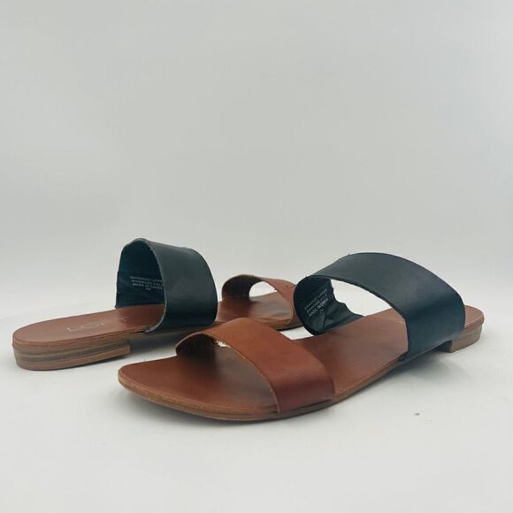 Loft Women's Dual Black/Tan Flat Sandal Size 7. - Picture 3 of 12